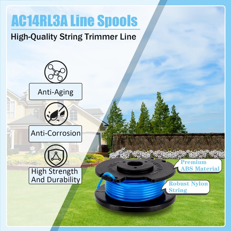 KAKO AC14RL3A String Trimmer Spool for Ryobi Weed Wacker String, 11ft 0.065" String Trimmer Line for Ryobi Weed Eater String 18v 24V 40V (12+2 Pack) - Image 2